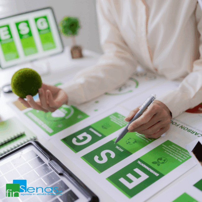 ESG per PMI la guida completa ai criteri di sostenibilità, rating e vantaggi competitivi Schermo di un laptop che mostra un indicatore di credit score con punteggio 751 su una scala colorata dal rosso al verde