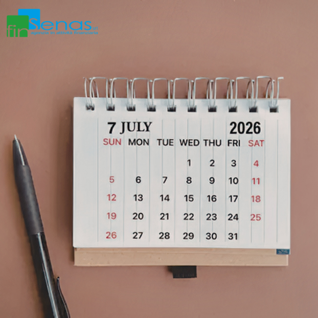 Scadenze fiscali luglio 2026 calendario completo per imprese, professionisti e contribuenti Calendario da tavolo aperto sul mese di luglio 2026 con penna accanto, rappresenta le scadenze fiscali per imprese e contribuenti.